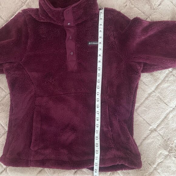 Columbia Cloudy Day Half Snap Women's Large Fleece Burgundy Purple Winter - Picture 4 of 10